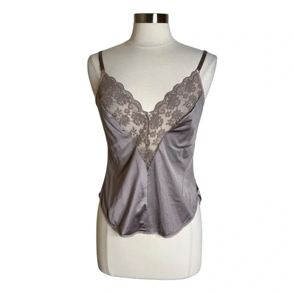 Vintage Chantilly Maidenform Satin Lace V-Neck Cami Tank Top Women’s 36 - Picture 10 of 10